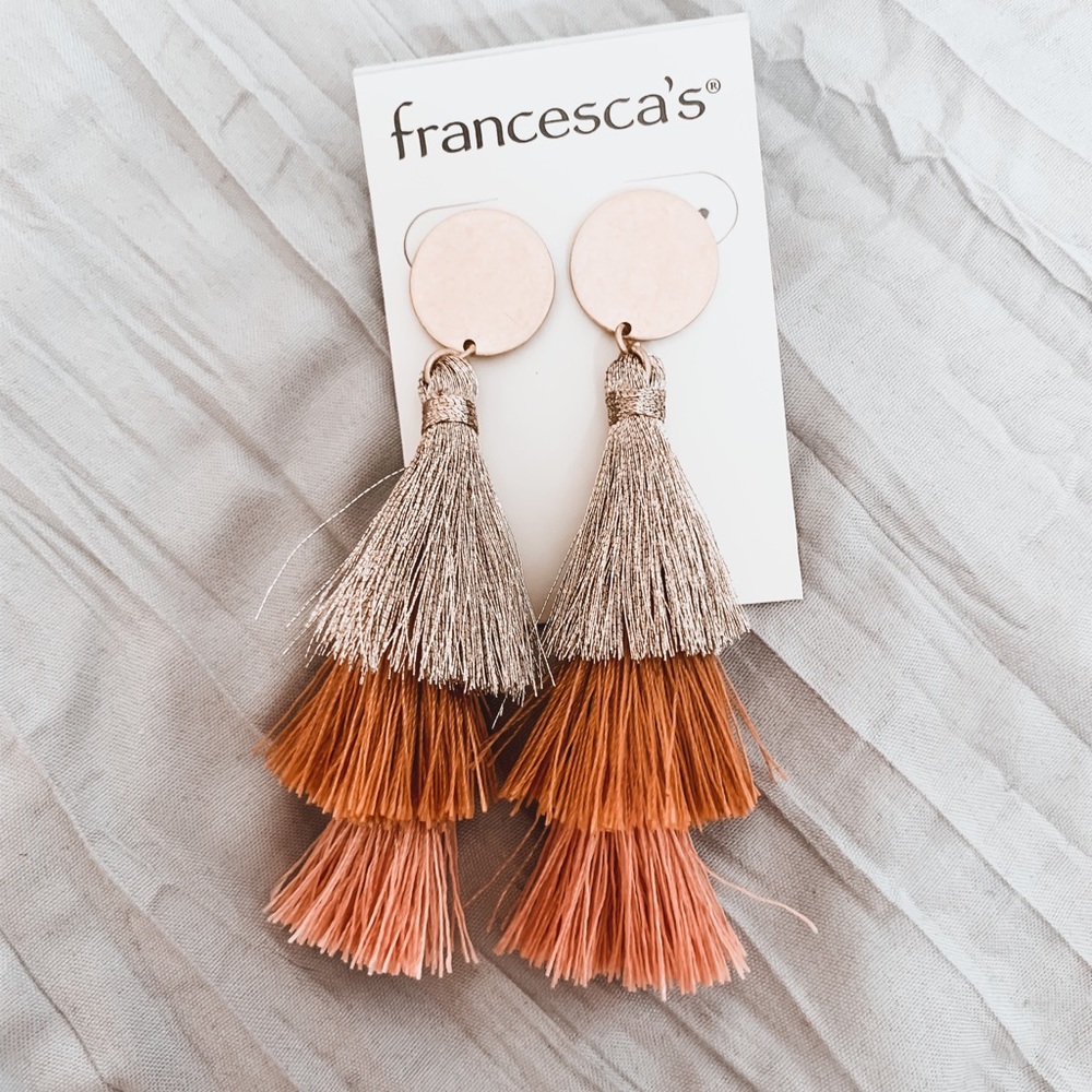 Francescas Three Tier Tassel Earrings